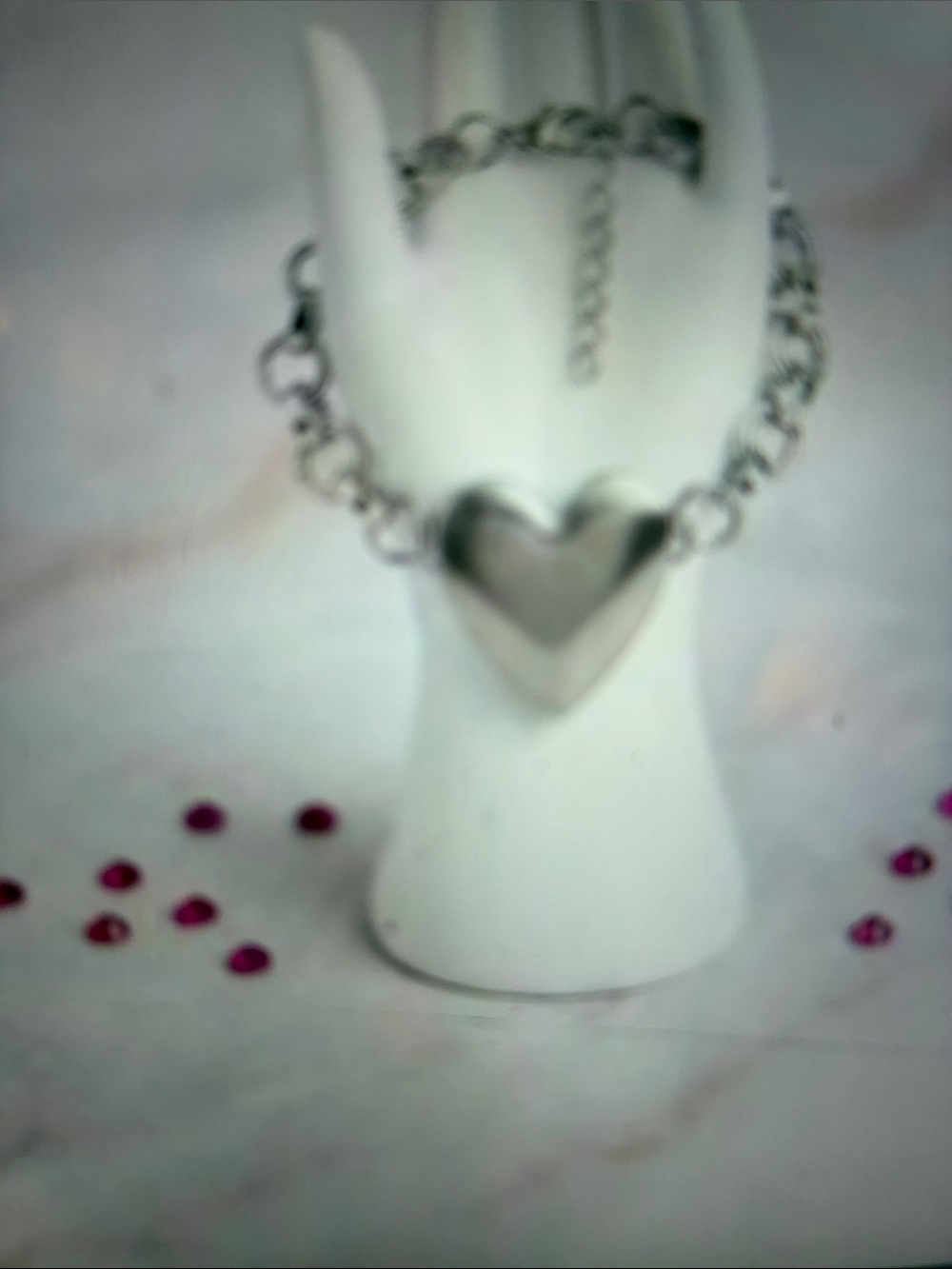 Silver Heart Link Bracelet - Women Jewelry
